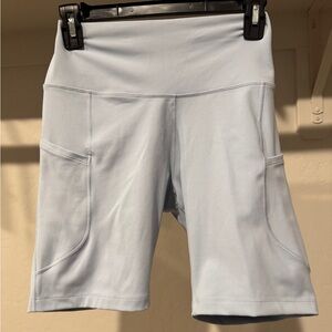 Nike Light Blue High-Rise Bike Shorts with Side Pockets